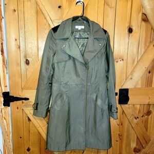 Via Spiga  Green Trench Coat Womens Small